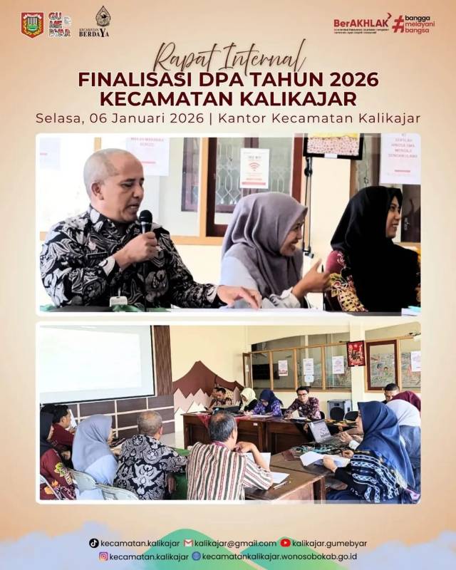 RAPAT INTERNAL FINALISASI DPA TAHUN 2026 KECAMATAN KALIKAJAR
